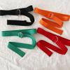 Casual Double Ring Buckle Solid Color Student Belt Casual Adjustable Waistband  for Women & Men