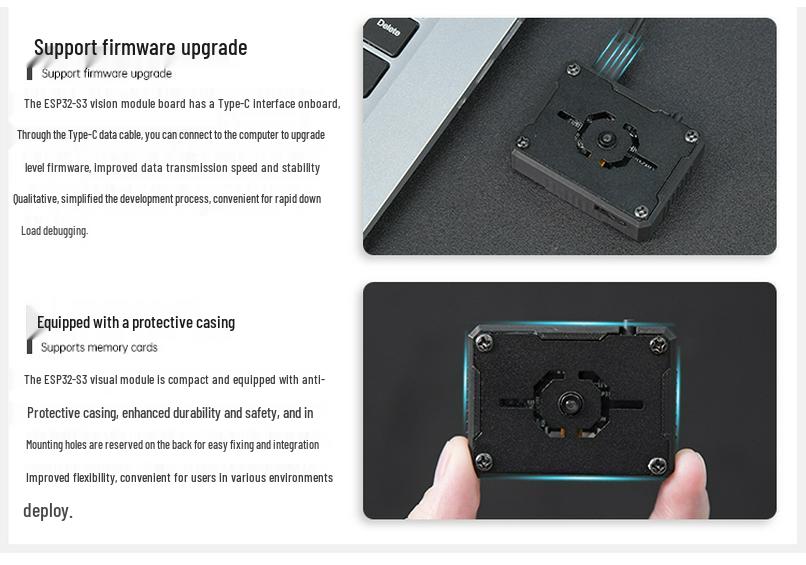 Модуль WiFi-камеры ESP32-S3 для ИИ-зрения и передачи изображений в умных роботах и автомобилях
