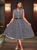 Polka Dot Sleeveless A Line Dress Turn Down Collar Casual Going Out Outfits Elegant Summer Wedding Guest Dress for Women