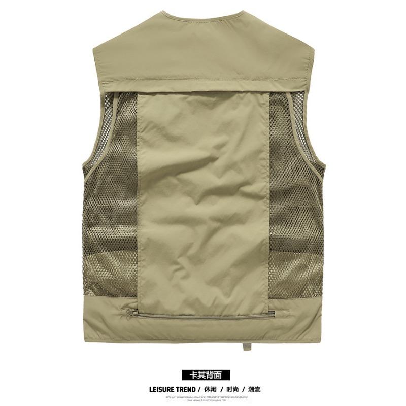 Men S Outdoor Work Vest Multi Pocket Thin For Fishing And Photography