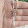 Glass Bottle Perfume Necklace with 6MM Pendant & Screw-on Wishing Bottle Charm