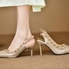 Rivet Pointed Thin Heel High Heels Women's New Summer Simple Temperament Bag Head Empty Word with Sandals