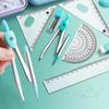 Drawing Kit for Student Examination Stationery Compass Ruler Triangle Ruler Student Drawing 7 Pieces