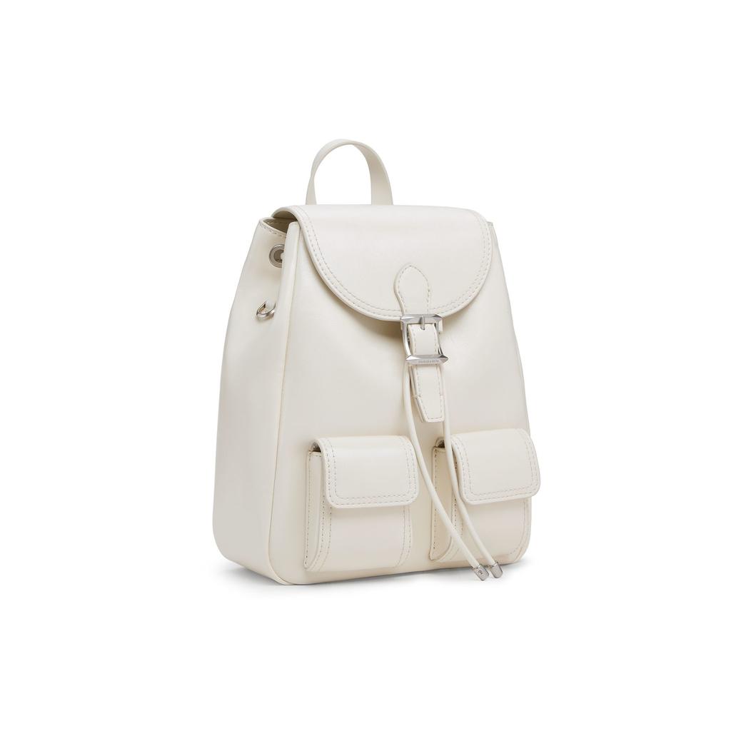 Charles & Keith Vintage Imitation Waxed Leather Simple Commuter PU Backpack Medium Women backpack CK2-60160240