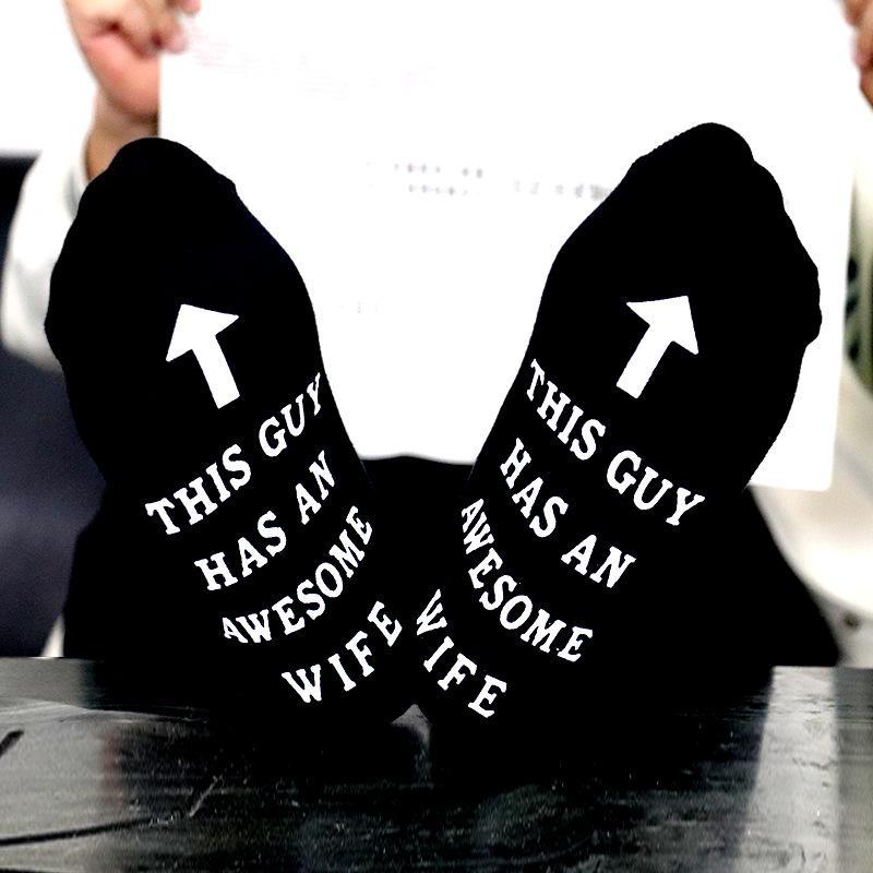 Best Series Cotton Tube Socks with English Letters and Dots - Perfect Thanksgiving Gift for EU & US