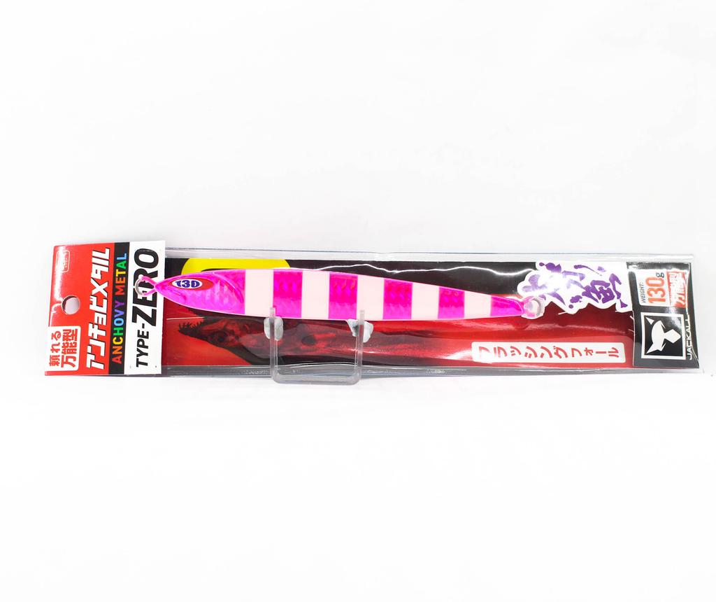 Jackall Metal Jig Anchovy Type 0 Flush Fall 130g Pink Glow Stripe (8281)