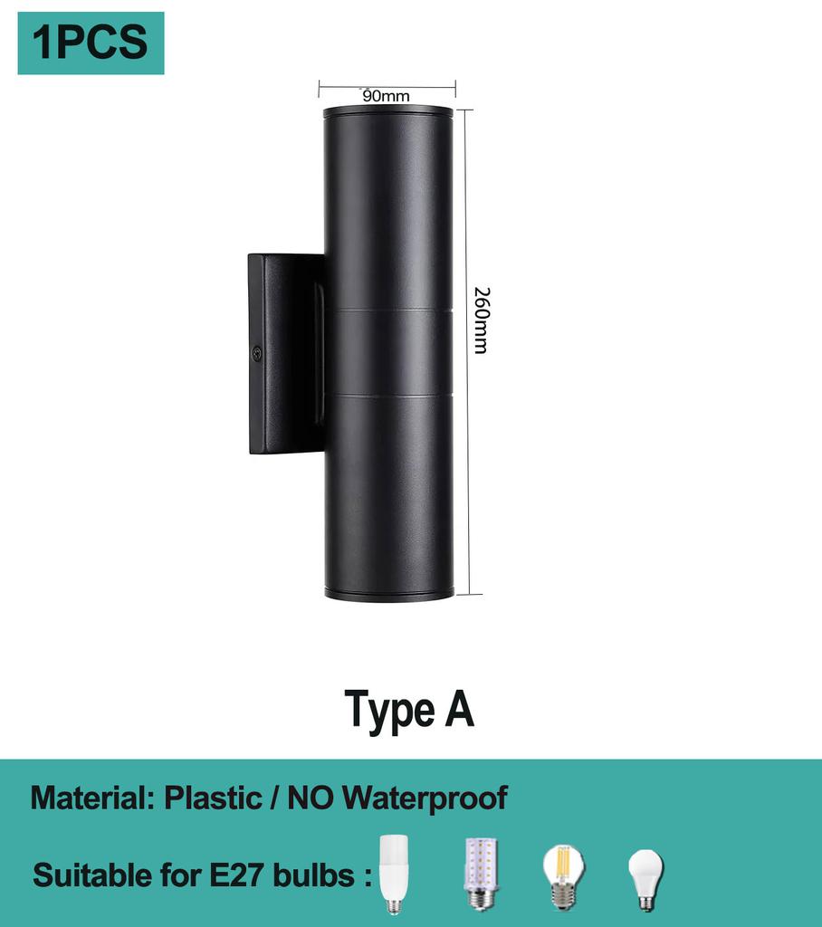 Водонепроницаемые настенные светильники E27 с двойной головкой, светодиодные настенные светильники для современного домашнего интерьера, гостиной, лестницы, наружного декора