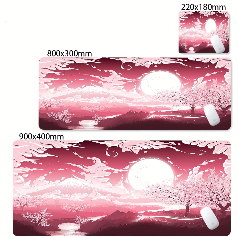 Landscape Cherry Blossom Pattern Mouse Pad Gaming Mats Rubber Nonslip Desk Mat Xxl Pc Accessories Keypad Mousepad Suitable Mats