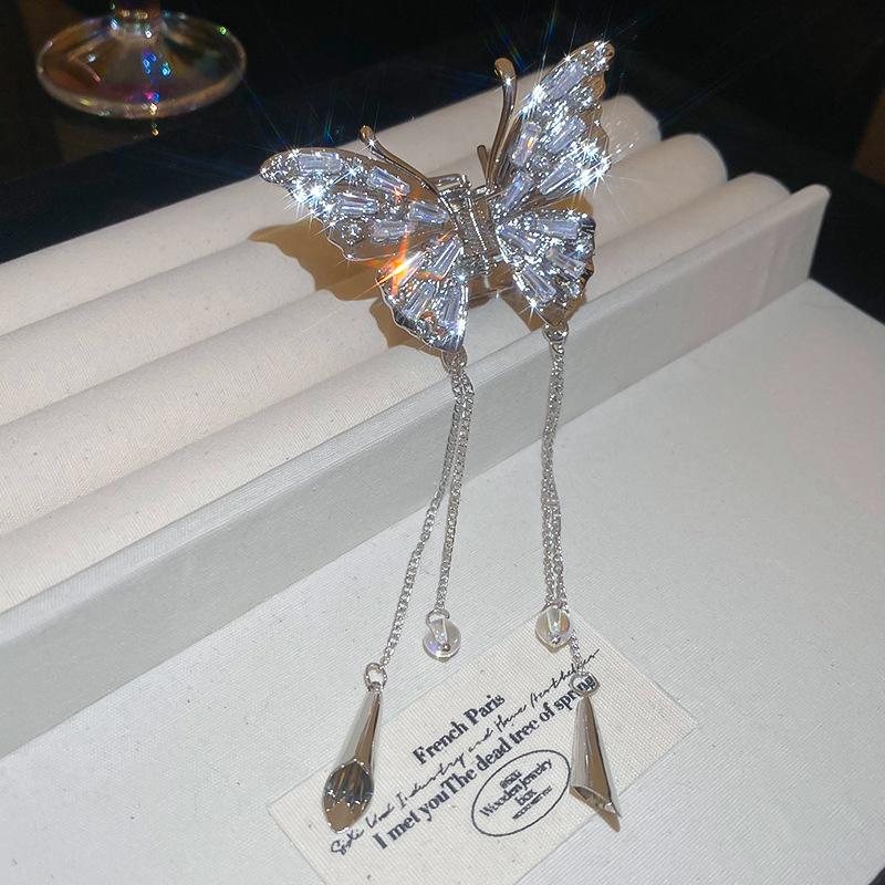 Милые кисточки для волос в виде бабочки для женщин и девочек, элегантные простые заколки-акулы, изысканные кавайные аксессуары для волос, подарки