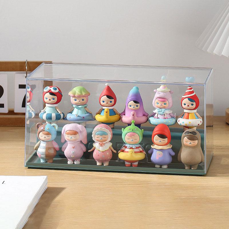 Ящик для хранения фигурок, акриловая коробка для переплета, стойка для кукол, большой прозрачный шкаф для демонстрации кукол
