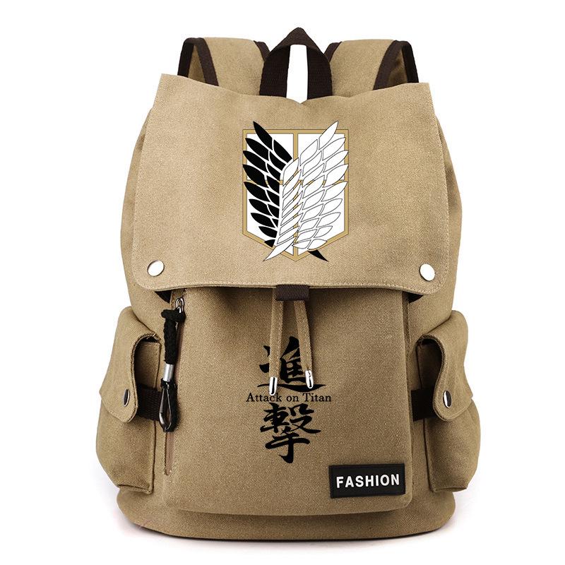 Атака титанов Крылья свободы аниме холст рюкзак для студентов