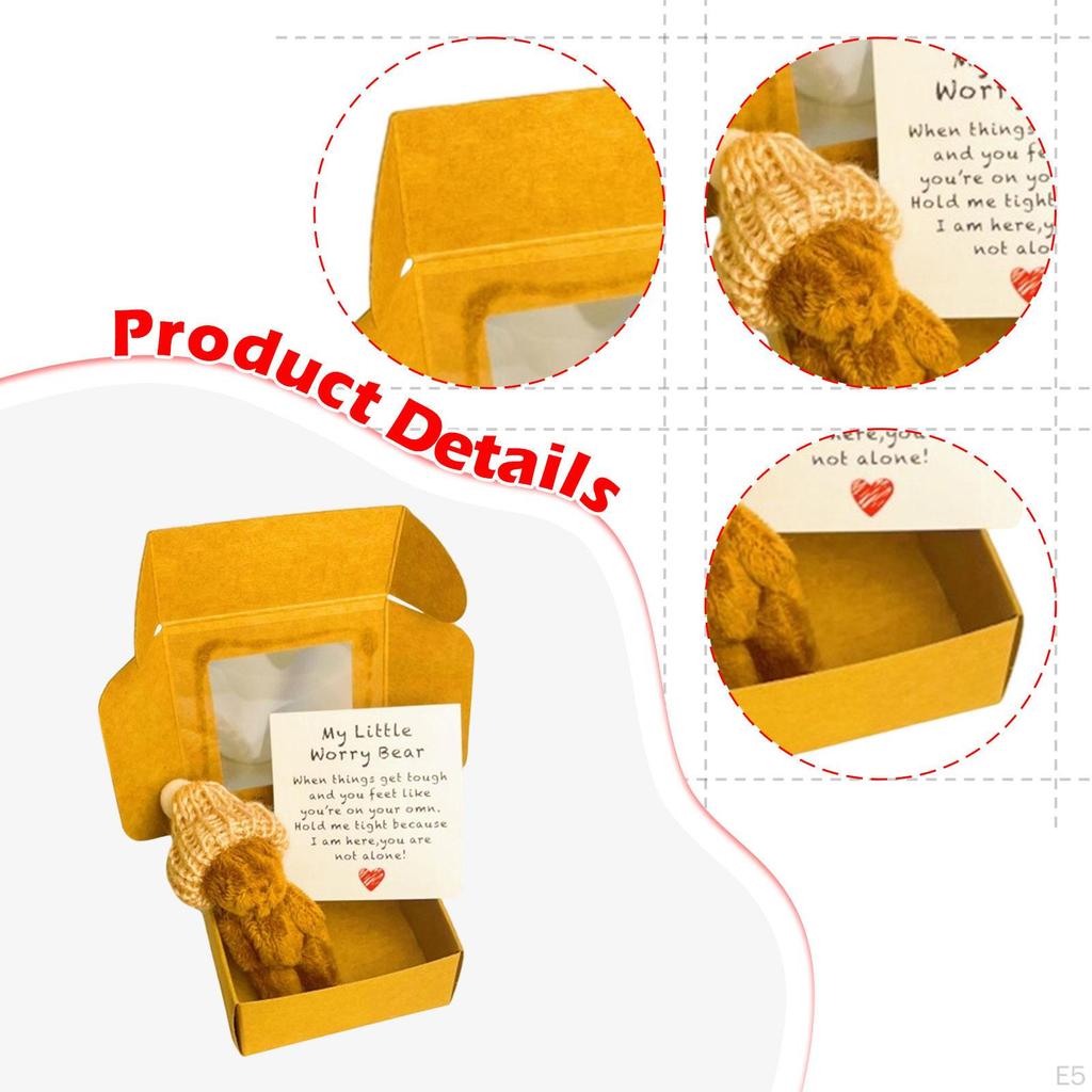 Маленький мишка с вдохновляющей открыткой, мини-игрушка для подарка