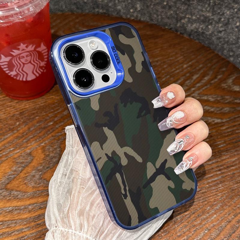Классический Камуфляж Приглушенные Зеленые Серые Тона Прочный Для iPhone 16 15 14 12 13 11 Pro Max XR XS MAX 7 8 PLUS MINI Крутой Y2K Чехол