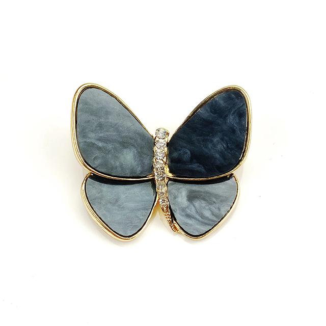 New Shell Crystal Butterfly Brooches For Women Trendy Elegant Brooch Pins Party Wedding Clothing Accessories Jewelry Gift