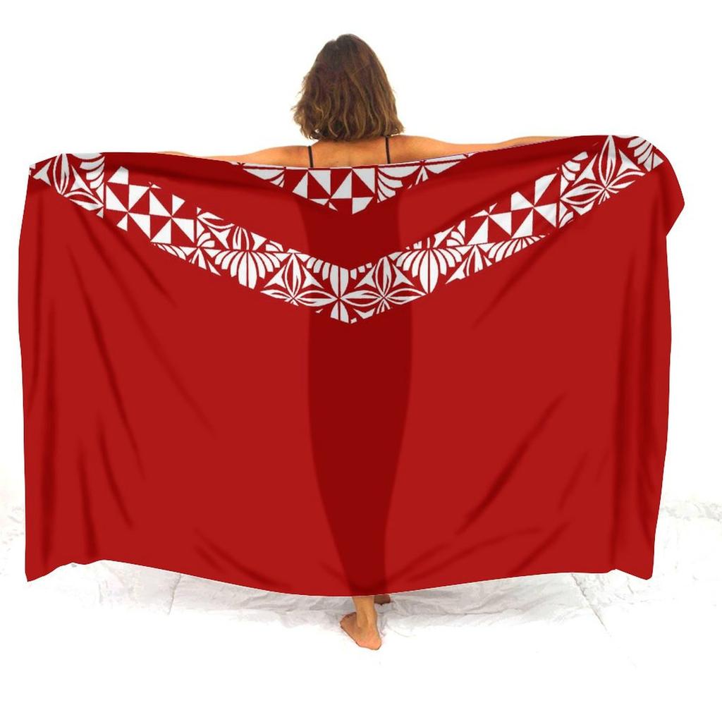 Resort Seaside Tourism Tribal Ethnic Style Women'S Sarong Polynesian Print Custom Seaside Beach Dress