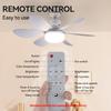 Modern Plastic LED Ceiling Fan Light E27 Screw Mount Remote Control 3 Color-Changing 3-Speed Dimmable Indoor Home Bedroom Living