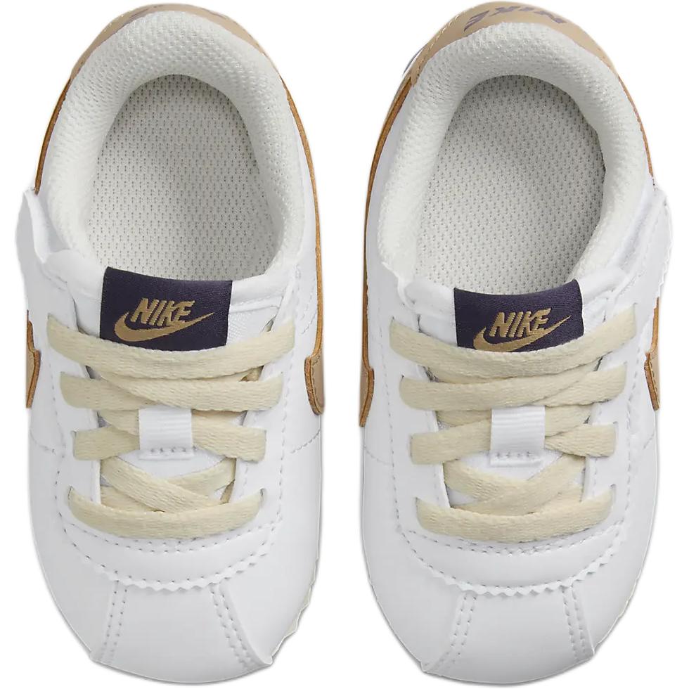 Nike Cortez EasyOn Slip Resistant Abrasion Resistant Low top Toddler Shoes White Gold Infant And Toddler DM0952-109