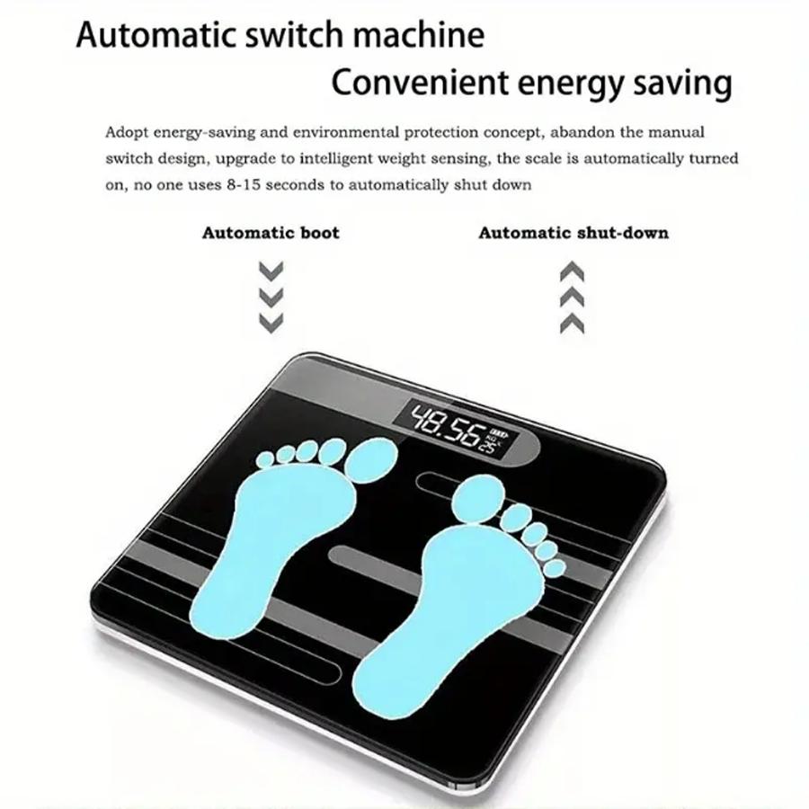 Напольные весы для ванной комнаты, цифровые весы для взвешивания, стеклянные электронные смарт-весы с ЖК-дисплеем для взвешивания тела