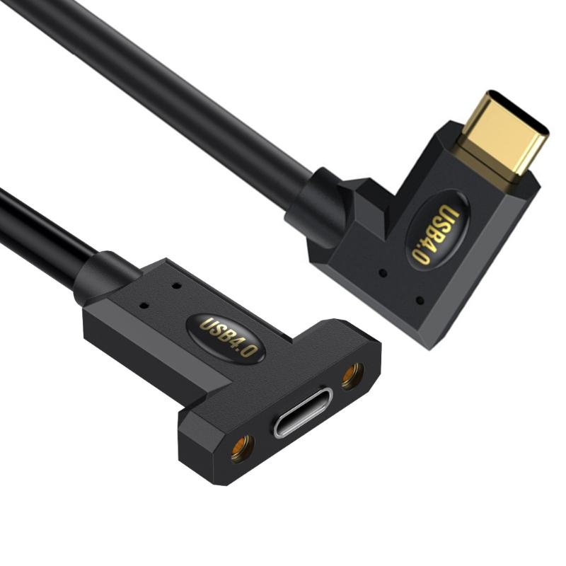 Кабель USB4 90 градусов, скорость передачи данных 40 Гбит/с, 240 Вт, кабель USB C на USB C, быстрая зарядка, 8K@60 Гц, кабель USB 4