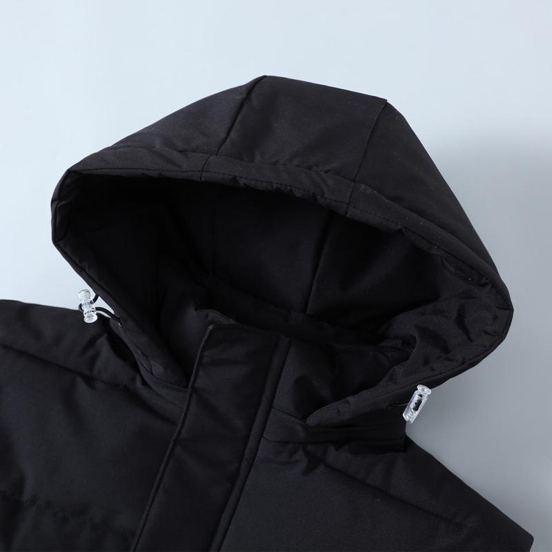 Зимние стоячие воротники, теплые капюшоны, однотонные жилеты, мужские майки, модные теплые куртки