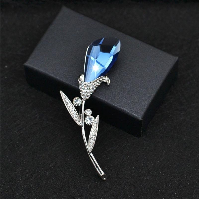 Сплав золота комплект хрустальный цветок брошь темперамент универсальная тюльпан брошь женская одежда аксессуары