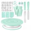 Baking and Piping Tool Set, Cake Piping Table, Turntable, Piping Nozzle, Piping Bag, Spatula Scraper, Plastic Turntable