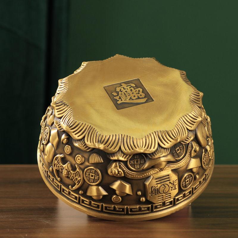 Fengshui Чистая медная чаша сокровищ для сбора богатства Fengshui Привлечение богатства для домашнего использования Shen Wansan Украшение гостиной