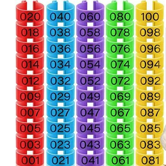 Птицеводческие маркировочные лазерно-гравированные цветные ножные кольца с открытой пряжкой