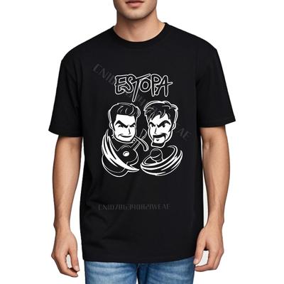 Unisexs Top Crew Neck Basic T Shirt Two Faces With Estopa Above Adult Casual Tee Minimalist Classic Tshirt Brand