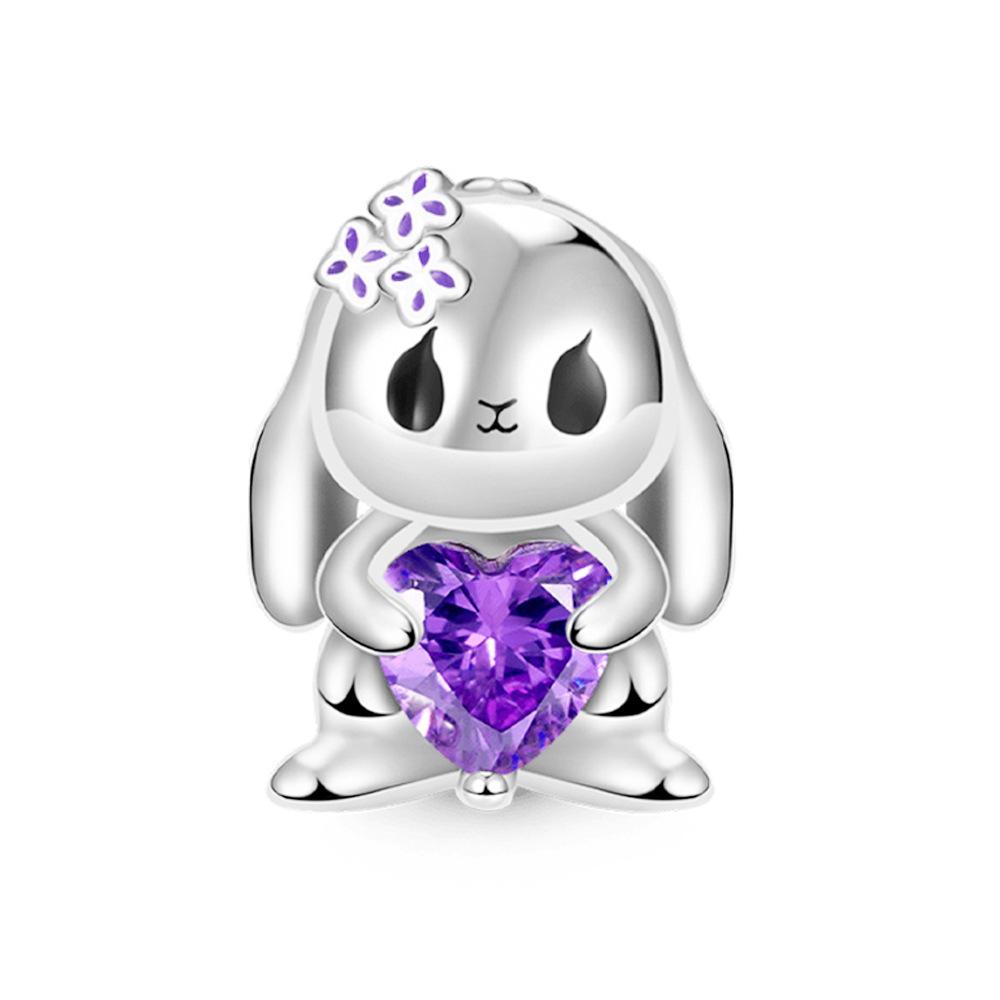 S925 Silver Salamander Heart Bead Cartoon Robot Vampire Theme Handmade Jewelry DIY Accessory