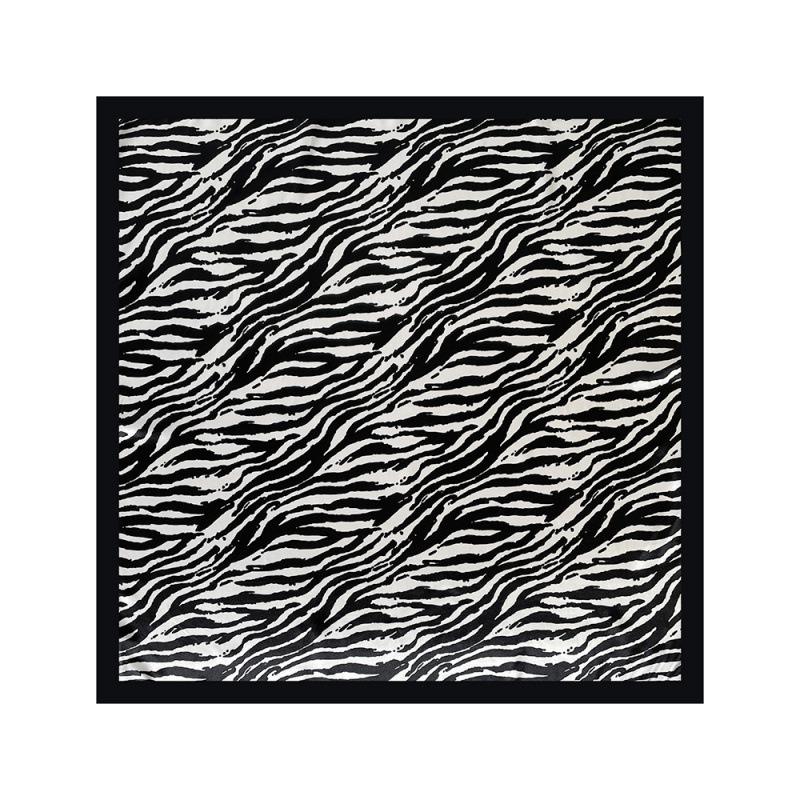 91cm silk scarf with zebra pattern, new European and American women's headscarf, shawl imitation silk color ding-print square scarf wholesale