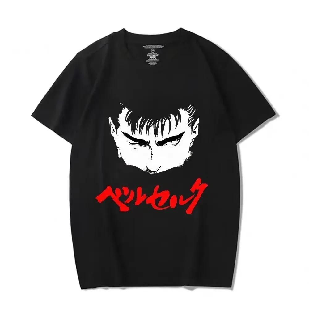 Berserk T Shirts Guts Funny T Shirt Cool Manga Graphic T-Shirt Japanese Anime WoCotton Harajuku Manga Hip Hop Tops Tees