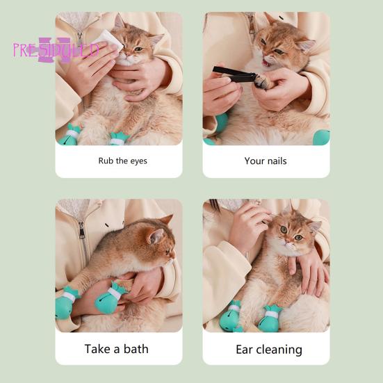 4 шт., чехол для ног кошки, защита от протечек, мягкие выпуклые точки, защита от царапин, силиконовая защита кошачьих лап, товары для домашних животных