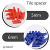 EXDUCT Tile Spacers, 1000 Pieces, 0.5mm-5mm Wedges, Tile Joint Seal, for Tile Joints, Steps, Entryways, Bathrooms, and Floors (Red)