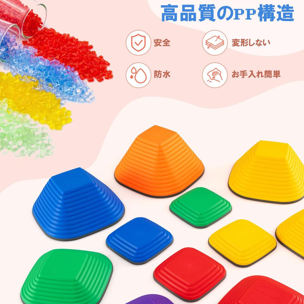 GYMAX Балансировочный камень Балансировочное бревно для детей в помещении Практика равновесия Обучающая игрушка Игра Цветовое восприятие Моторика Навыки Прыжки на свежем воздухе Спортивная игра Веселье