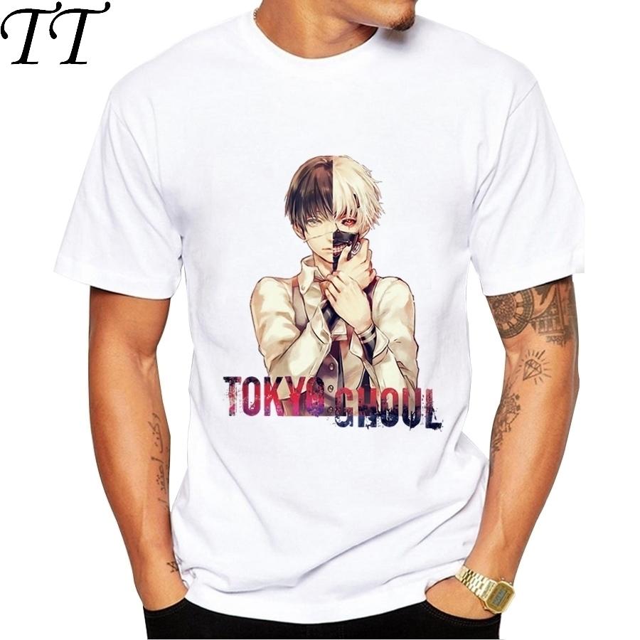 2019 Summer Tokyo Ghoul Design T Shirt Mens Japanese Anime Printed Tops Hipster Tees gt090