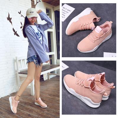 Летняя новая полая мухотканая женская обувь студенческая шнуровка универсальная повседневная обувь легкая беговая спортивная обувь