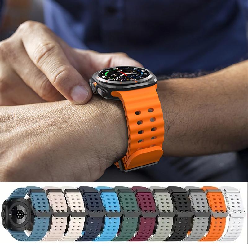 Спортивный ремешок для Samsung Galaxy Watch Ultra 47 мм силиконовый Браслет БЕЗ ЗАЗОРОВ Ocean Watchband aquatics Watch 7 47 мм Официальный ремешок