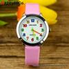 Popular Kids' Cartoon Quartz Watch with Colorful Numbers and Leather Strap for Elementary School Boys and Girls