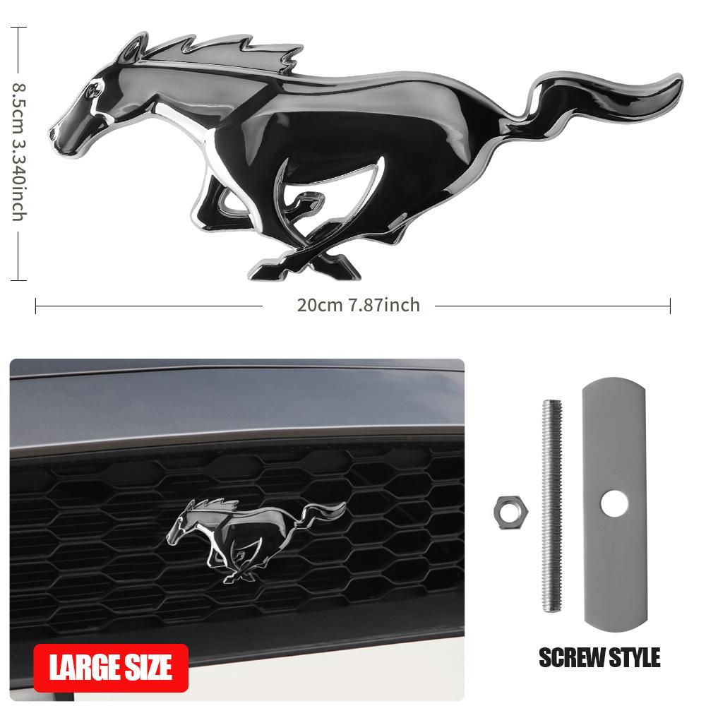 AJX1 3D Meatl Car Front Hood Grill Tail Trunk Sticker Badge Cover Decoration For Ford Mustang Fiesta Focus Mondeo Mk4 Fiesta Kuga St