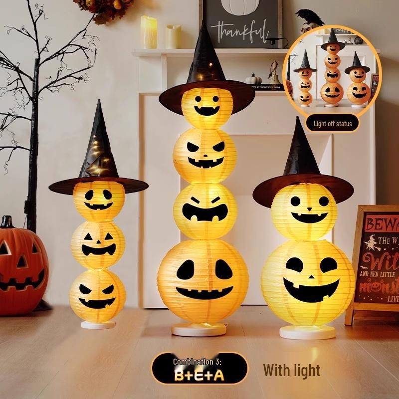 Glowing Pumpkin Lantern Halloween Decor for Doors, Shops, and Bars