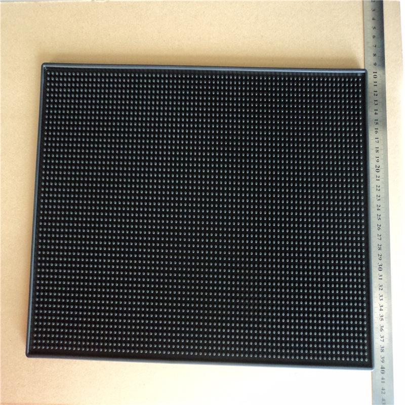 Black Non-slip Heat-insulating Rubber Bar Mat and Teaware Drainer Coaster