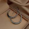 Huitan Waterdrop Shaped Big Hoop Earrings for Women Minimalist Metal Earrings Daily Wear Temperament Statement Jewelry Drop Ship