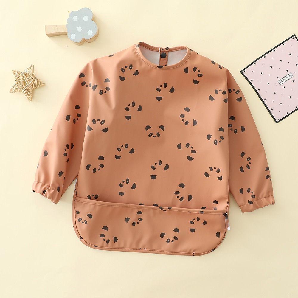 Full Sleeve Mess Proof Baby Bib Machine Washable Baby Smock Soft Full Coverage Apron Baby