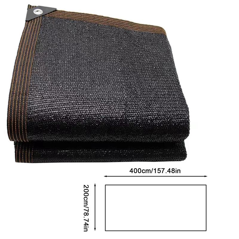 Черная тканевая сетка для защиты от солнца с проклеенным краем и люверсами, солнцезащитная сетка для перголы, теплицы с растениями, сада, патио, навеса