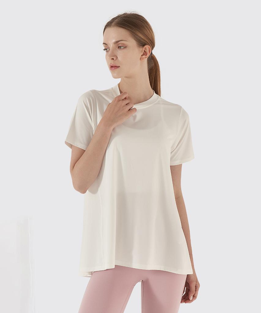NOKJOK Frilly Loose Fit Short Sleeve T-Shirt Running Yoga Wear Pilates Wear (Type B)