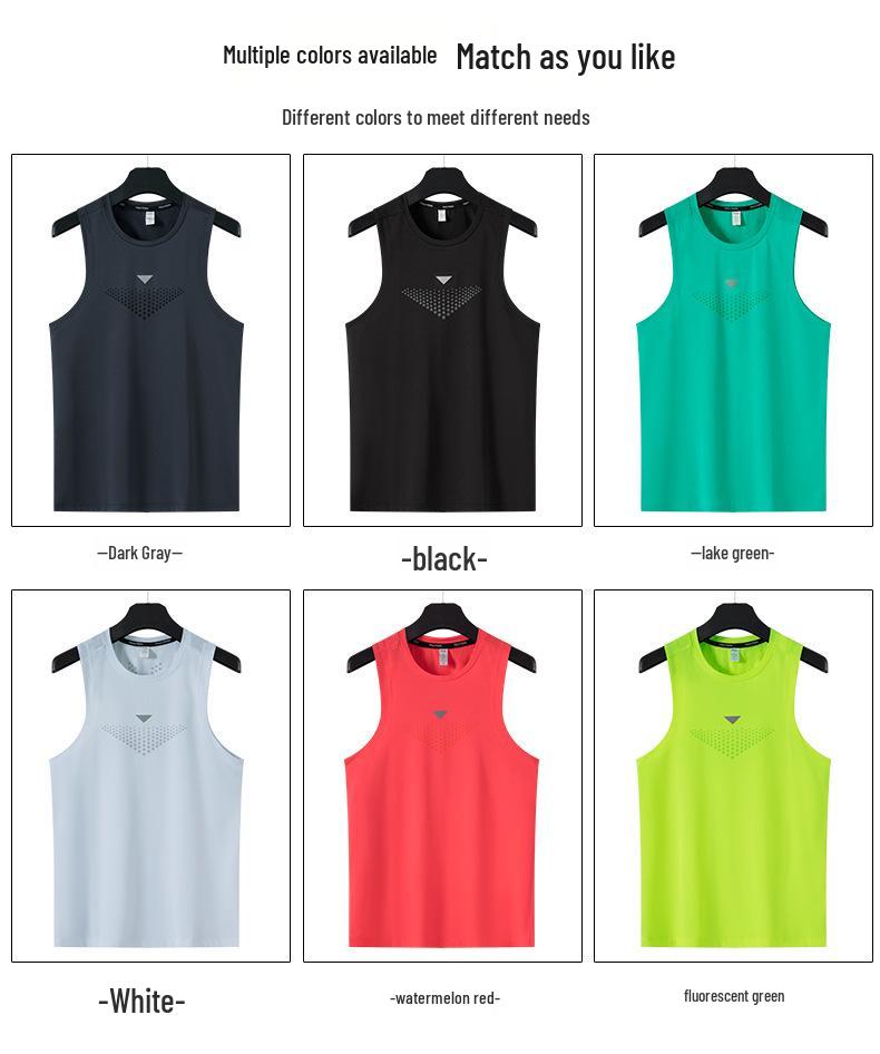 Мужская ультратонкая быстросохнущая эластичная спортивная майка, многоцветная, без рукавов