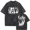Футболка Korn Двусторонняя Темная Эмблема NuMetal Тема (Винтажный стиранный потертый готический череп крыло эстетика) Футболки