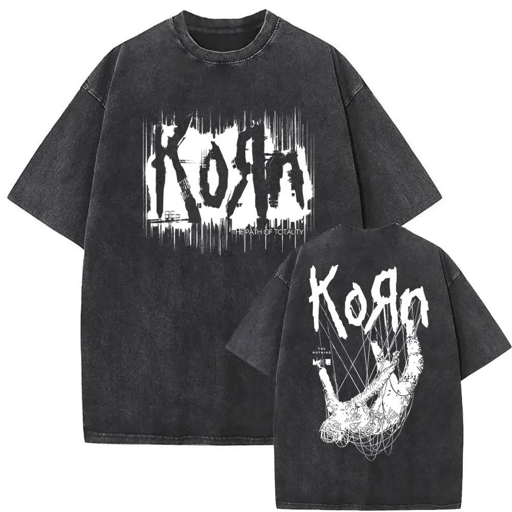 Футболка Korn Двусторонняя Темная Эмблема NuMetal Тема (Винтажный стиранный потертый готический череп крыло эстетика) Футболки