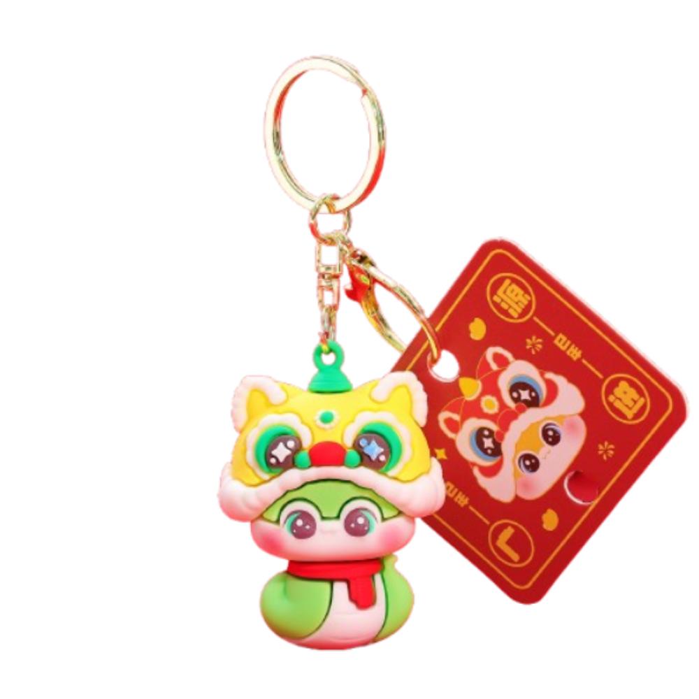 Resin Lucky Snake Key Ring Blessing Chinese New Year Pendant Creative Snake Year Keychain Family